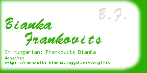 bianka frankovits business card